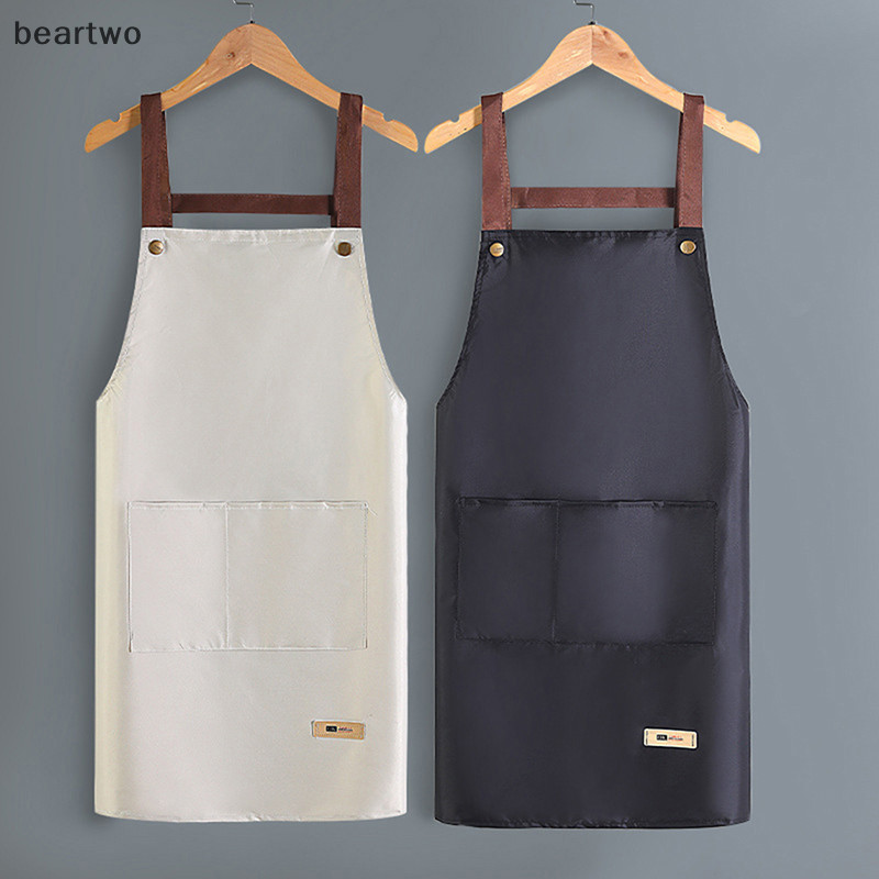 < Beartwo > Tạp dề nhà bếp Tạp dề chống thấm nước dành cho nữ có túi Tạp dề phục vụ bàn đẹp