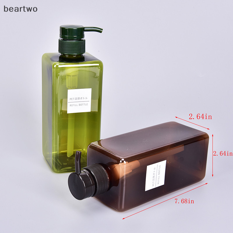 < Beartwo > Chai đựng máy bơm rỗng bằng nhựa 650ml Dầu gội Lotion Sữa tắm Chai Gel đẹp