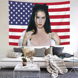 Lana Del Rey Cờ Mỹ Tường Polyester Tấm Thảm Có Kẹp Treo Tường Tấm Thảm Trang Trí Nhà Cửa Quà Tặng