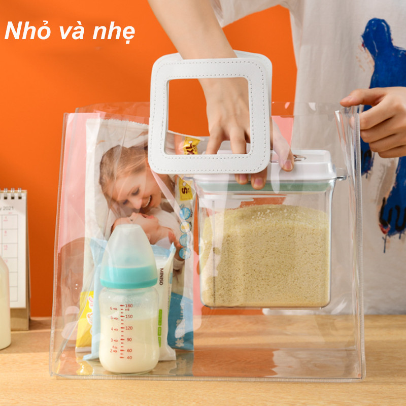 【2400ML】Hộp Đựng Sữa Bột Chống Ẩm，Hộp đựng ngũ cốc trong suốt，Bể chứa máy ép，Hộp đựng đai ốc hình chữ nhật