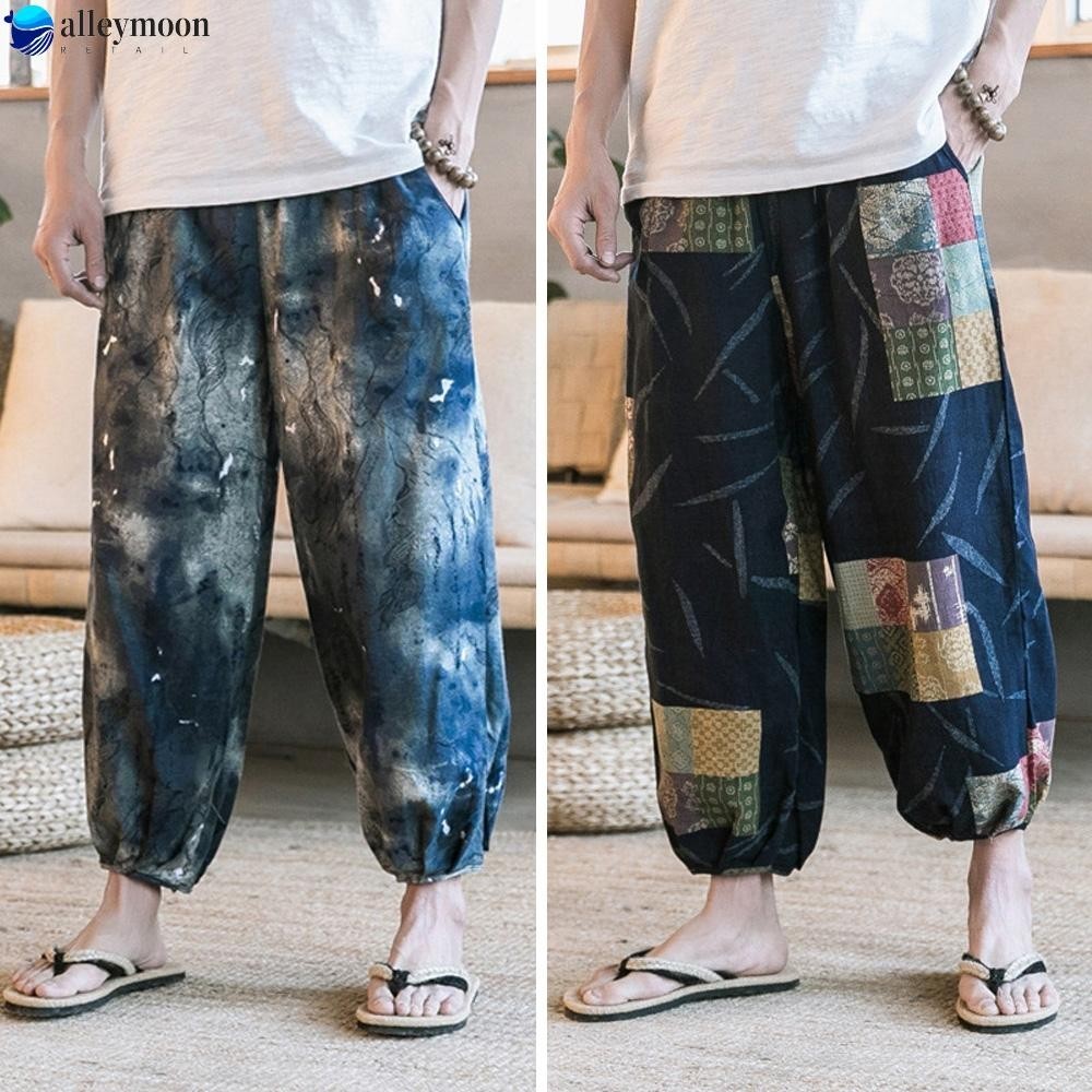 Quần dài ống rộng họa tiết thổ cẩm cho nam