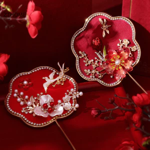 Zthome Trung Quốc Retro Chúc Mừng Quạt Cưới Cầm Tay Quạt Hoa Có sels Cổ Tinh Tế Mặt Dây Chuyền Quà Tặng HOT