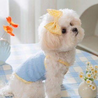 2 Chiếc Shihtzu Chó Clothe Puppy Kẹp Tóc Mùa Hè Sling Quần Áo Và Nơ Kẹp Tóc Thú Cưng Mèo Quần Áo Cho Chó Nữ Áo Thun Quần Áo