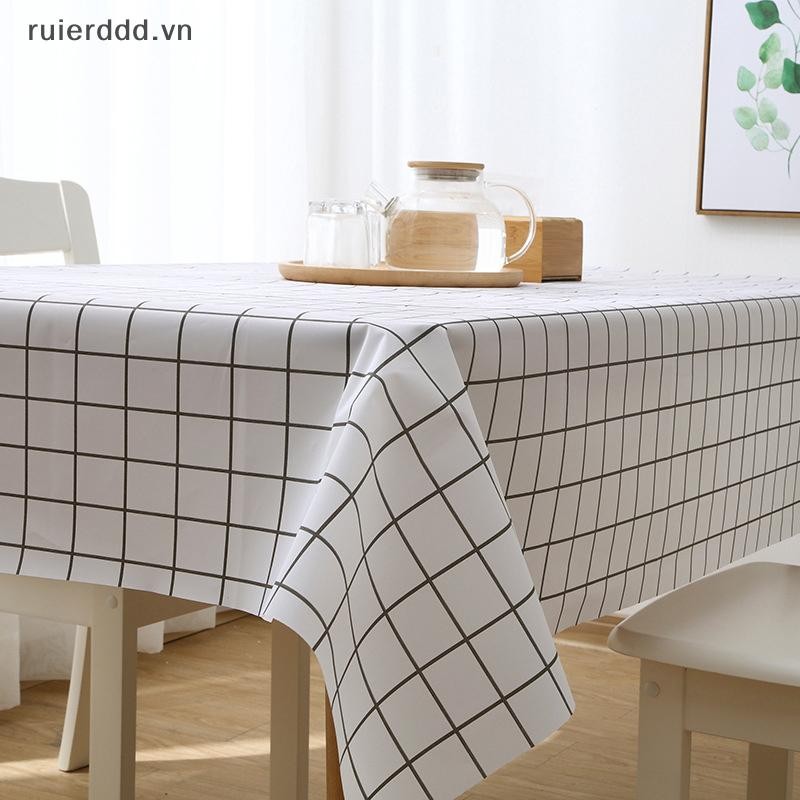 # Ruierdd # 137X90CM PEVA Khăn trải bàn chống dầu chống thấm nước Khăn trải bàn họa tiết kẻ sọc Khăn trải bàn cho bữa tiệc Vải dã ngoại ngoài trời.