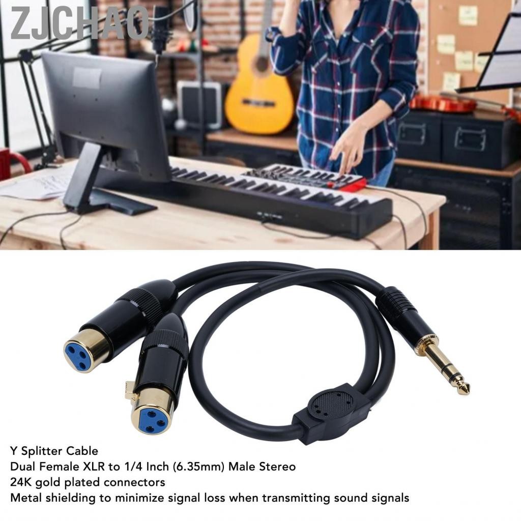 Zjchao Dual XLR nữ đến 1/4 inch 6,35mm STEREO Y STEO STLLE