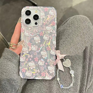 Ốp Lưng Hello Kitty Bướm Hợp Thời Trang Cho Xiaomi Redmi A5 15 15C Mi 15T Pro POCO M7 C71 C61 C54 C75 4G 5G Mặt Dây Chuyền Hoạt Hình Cô Gái Vỏ Điện Thoại