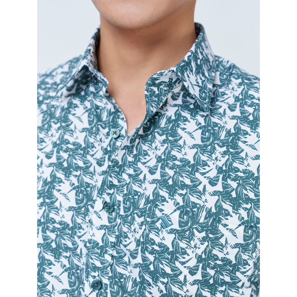 Sơ mi ngắn tay lai ngang VIETTIEN SMART CASUAL vải sợi tre phom REGULAR VT00000312