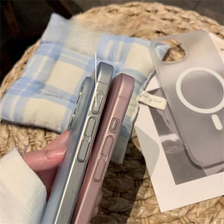 Ốp điện thoại cứng PC trong suốt mờ siêu mỏng từ tính cho iPhone 16 15 14 13 12 11 Pro Max 14 15 Plus Ốp lưng trong suốt