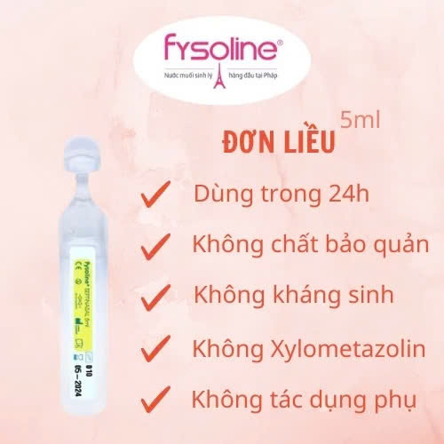 Combo Fysoline Vàng 20 Ống (Date T4.2027) + Xanh 20 Ống Hỗ Trợ Giảm Viêm Mũi, Sổ Mũi Cho Bé