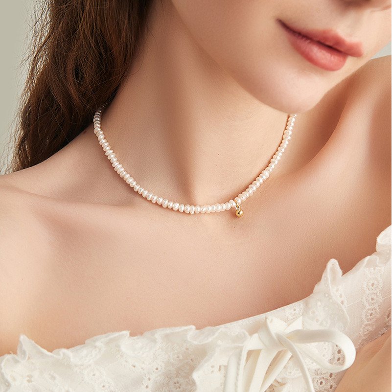 Thời Trang Đậu Vàng Nhỏ Giả Ngọc Trai Vòng Cổ Nữ Tính Khí Đơn Giản Vòng Hạt Xương Đòn Dây Chuyền
