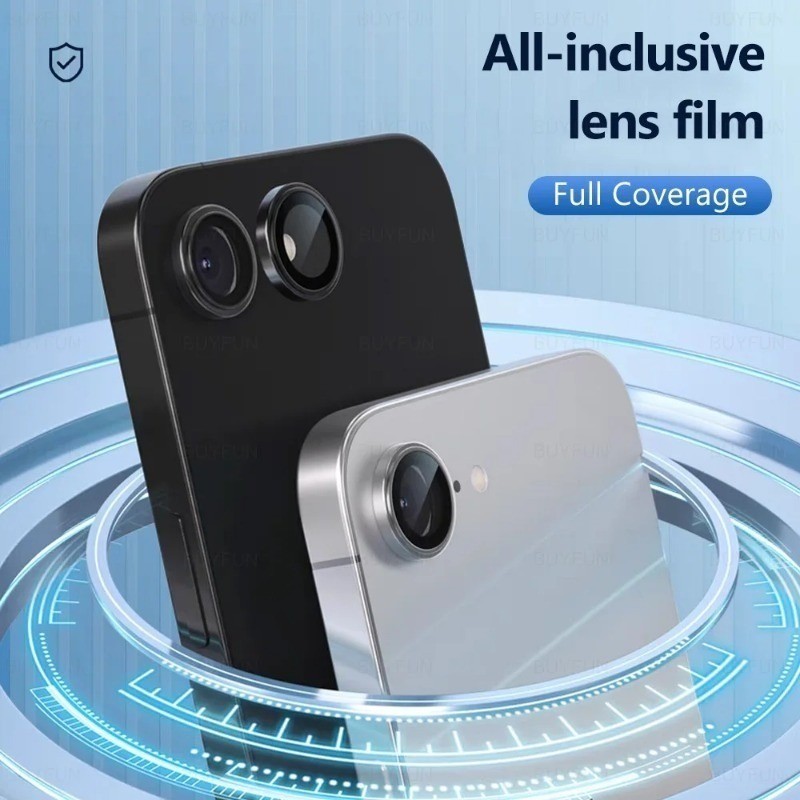 Iphone16e iPhoneSE4 2 Chiếc Chất Lượng Cao Xoắn Ốc Họa Tiết CD Kim Loại Hợp Kim Nhôm Ống Kính Máy Ảnh Kính Cường Lực Cho iPhone 16e SE4 Chống Trầy Xước Ốp lưng Bảo Vệ Cản Ống Kính