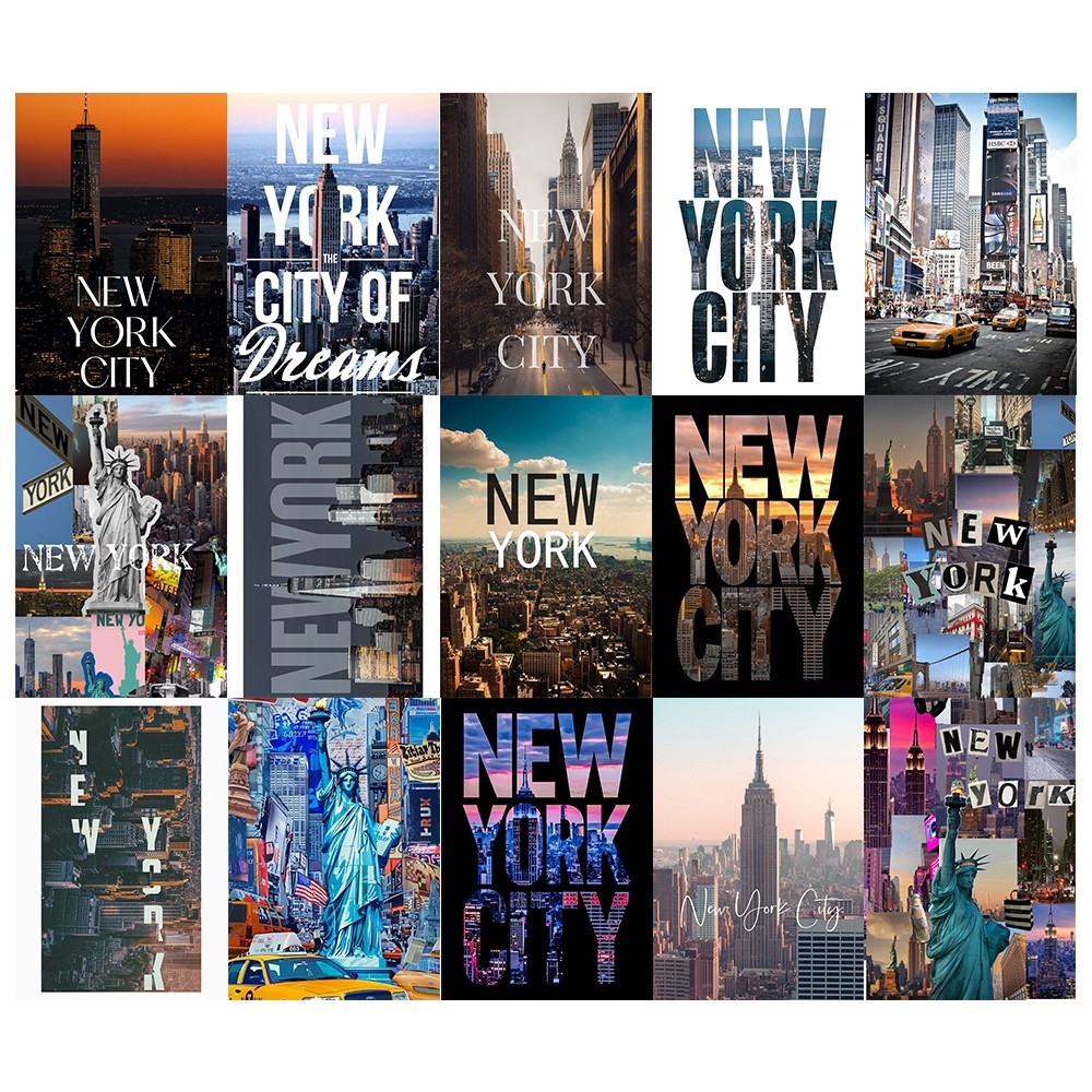 [Giấy] A5 In Màu - Set 50 Tờ Poster Giấy Dán Tường - HÌNH TRAVEL NEW YORK CITY - Decor Trang Trí Nhà | MS: 111581
