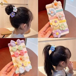 [GOU] 6 Dây buộc tóc nơ dễ thương dành cho trẻ em Dây buộc tóc hoa nhiều màu thời trang dành cho nữ Bé gái Dây buộc tóc đuôi ngựa ngọt ngào co giãn cao VN