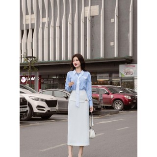 Chân váy dáng dài phối đai trễ LV163