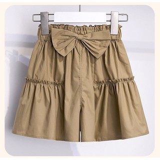 Bộ đồ bé gái mùa hè dễ thương - Áo thun tim phối nơ kèm quần short váy thời trang cho bé lớn