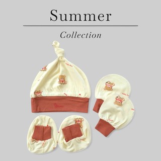 Set mũ vớ hè chất thun lạnh mềm mát Bunny cho bé sơ sinh 3-6kg