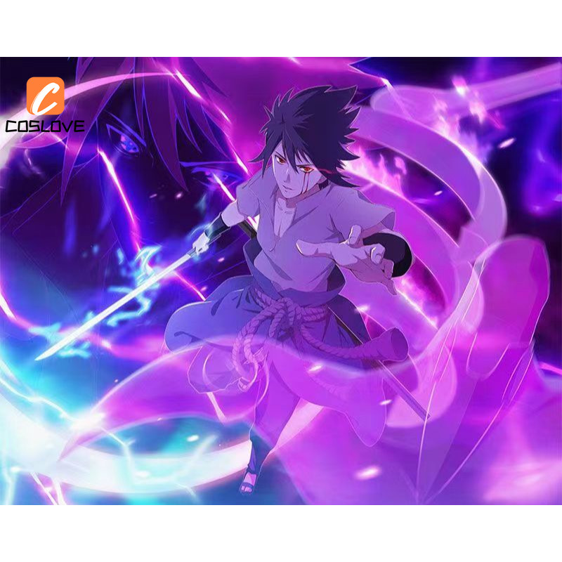 Anime NARUTO Sasuke Quần Áo Trọn Bộ Trang Phục Ninja Cosplay Đồng Phục
