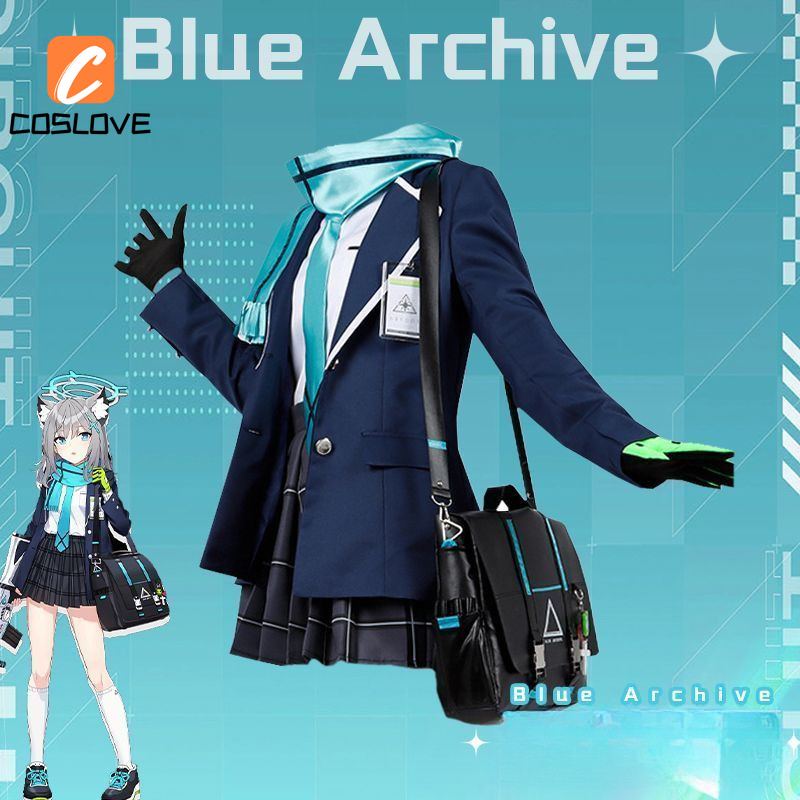 Anime Trò Chơi Xanh Lưu Trữ Sunaokami Shiroko Cosplay Quần Áo Trọn Bộ Trang Phục Phù Hợp Với Bé Gái Đầm JK Đồng Phục Cosplay Đầm