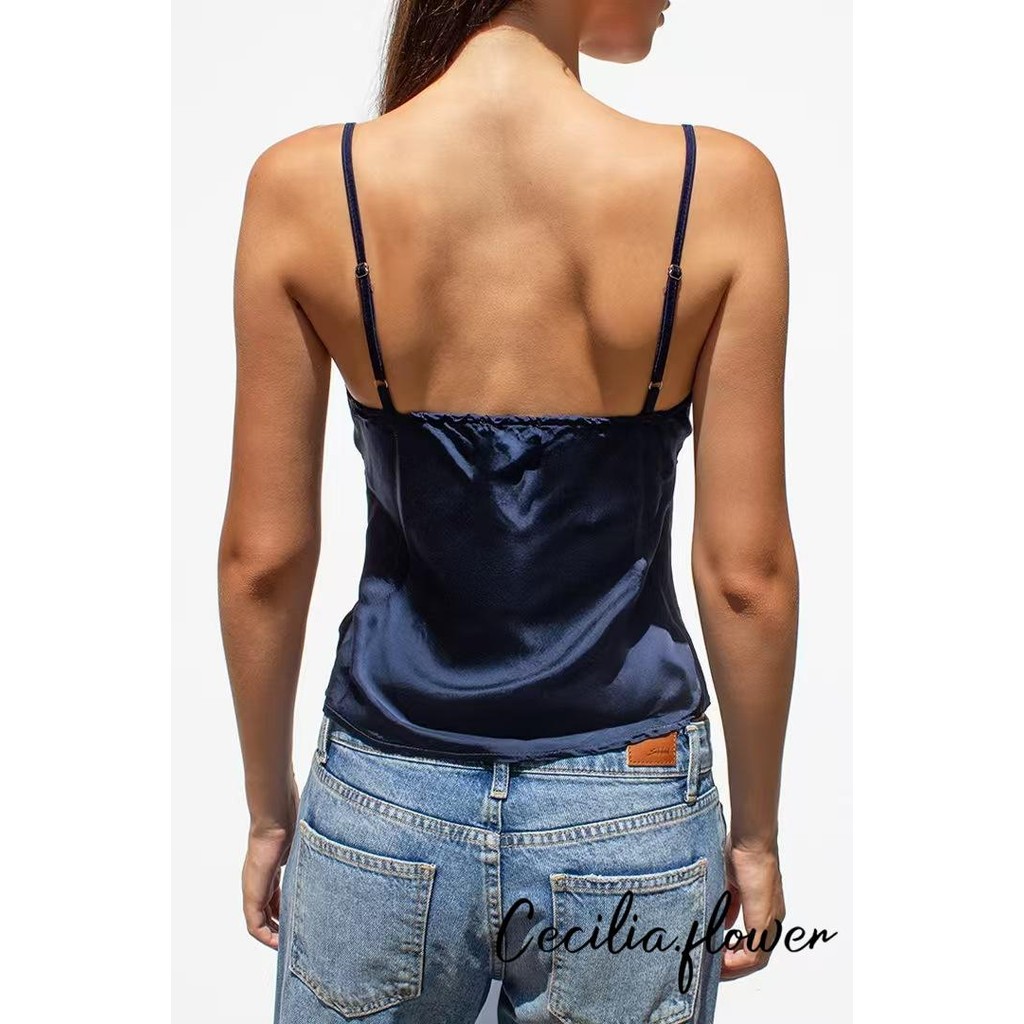 Nữ Camisoles Ren Viền Cổ Chữ V Thường Ngày Xe Tăng Áo Thời Trang Mùa Hè Không Tay Áo Dạo Phố