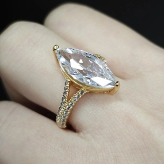 Nhẫn Zircon hình giọt nước hình giọt kim cương phong cách mới của Mỹ dành cho nữ