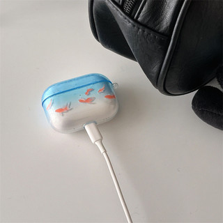 Mặt dây chuyền hình cá Koi + màu xanh Gradient cho AirPods 1 / 2 3 Pro Pro2 pro3 Airpods4