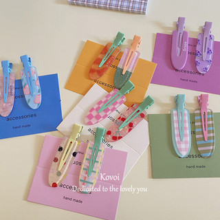 Kovoi / 2 Chiếc Mùa Hè Trái Cây Series Nho Anh Đào Liền Mạch Mỏ Vịt Tóc Dễ Thương Ngọt Ngào Cô Gái Nổ Bên Kẹp