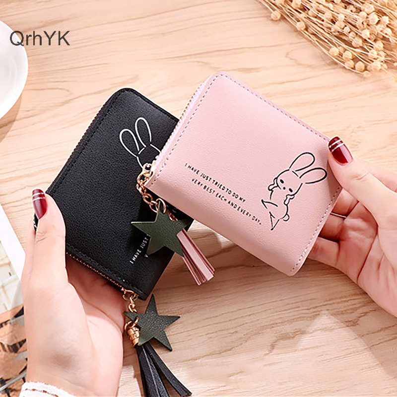 Nhà Máy Thời Trang Ví Nữ Nhỏ Ví Ngắn Dễ Thương Bé Gái Dây Kéo Da Đồng Xu Ví Nữ Ví Ly Hợp QrhYK Ví