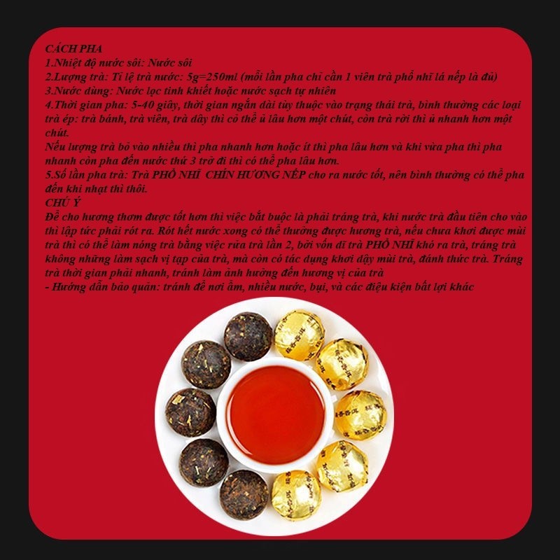 Trà Phổ Nhĩ Chín Vân Nam Hương Nếp Thơm (Túi 500 Gram)