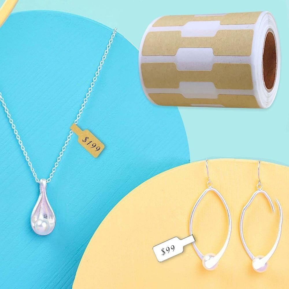 HAPPYNOOK 500 Chiếc Vòng Cổ Giá Thẻ, Dụng Cụ Trưng Bày Trống Trang Sức Giá Nhãn, Giấy Kraft Nhiều Màu Vòng Tay Handmade Hangtags