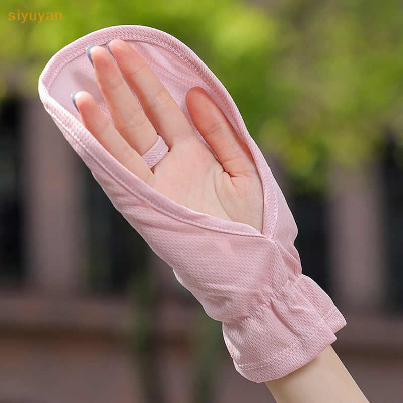 Siyuyan Nữ Ice Silk Găng Tay Nữ Mùa Hè Chống Nắng Găng Tay Thời Trang Đi Xe Đạp Lái Xe Chạy Găng Tay Mỏng Chống Tia UV Găng Tay VN