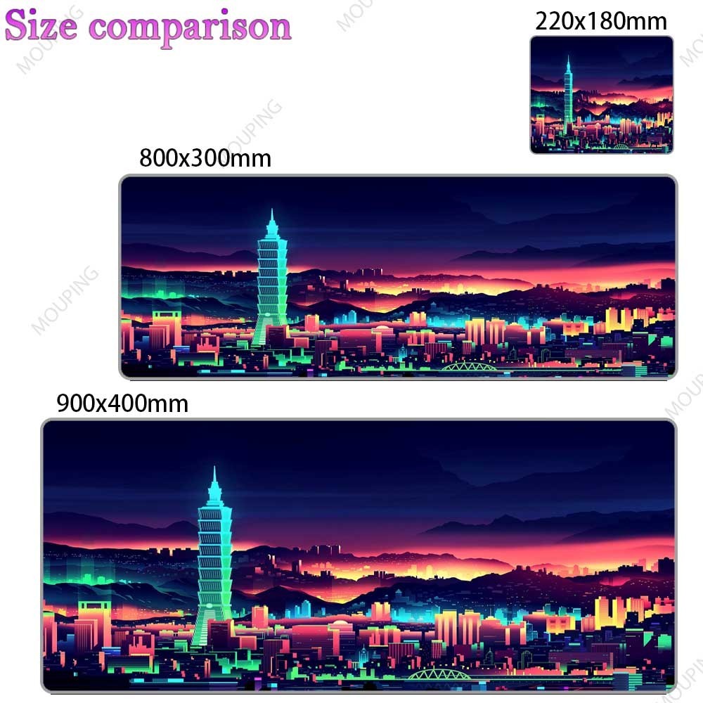 Neon Tím Nhật Bản Chuột Miếng Lót Game Thủ Văn Phòng Laptop Để Bàn Thảm Chơi Game Laptop Mousepad Kawaii Bàn Phụ Kiện Vaporwave Thảm Văn Phòng