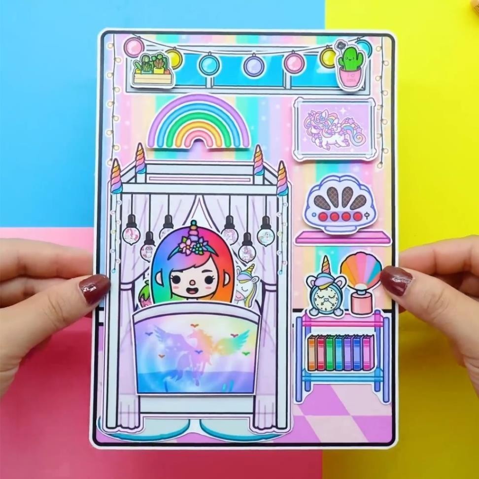 Ngôi nhà búp bê học liệu unicose quite book toca Đồ chơi thông minh Đồ chơi thủ công