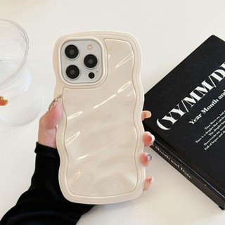 Ốp điện thoại thời trang màu hồng trắng gợn sóng 2 trong 1 cho iPhone 15 Promax 15Pro 14Promax 12 13 Pro Max 14Pro 11 Ốp lưng silicon mềm màu trơn chống sốc cho nữ cô gái