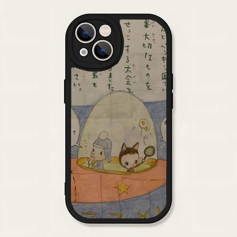 Bk-1 Yoshitomo Nara Artnet Artnet Ốp Điện Thoại Da Cừu Cho Iphone 13 Pro Max 11 12 14 Mini X Xr Xs 8 7 Puls Se Luxury Mobile