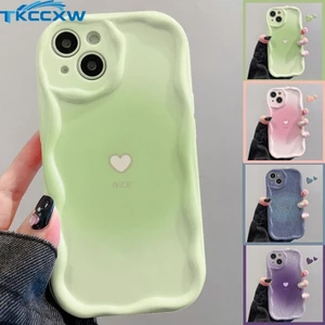 Dành Cho Samsung Galaxy S24 S23 S22 Ultra S24 Plus S23 S21 S20 FE J7 Prime M34 M13 M32 M12 F12 F04 INS Cặp Đôi Sóng Chuyển Đổi Trái Tim Tình Yêu Ốp điện thoại Mềm