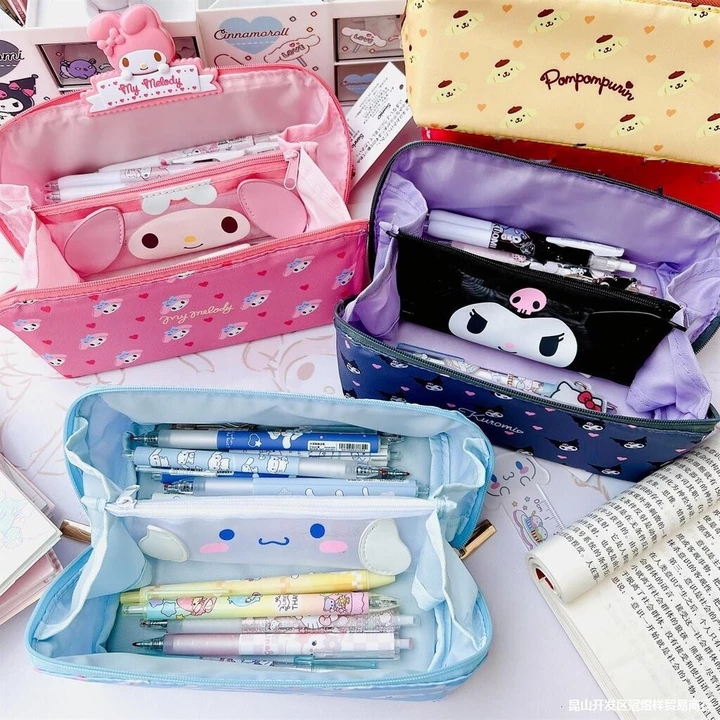 Sanrio Dung Tích Lớn Nhiều Lớp Sáng Tạo Dễ Thương Hộp Đựng Bút Chì Thẩm Mỹ Trẻ Em Hộp Đựng Bút Chì Quế Kuromi Hoạt Hình Túi Văn Phòng Phẩm Dây Kéo Hộp Văn Phòng Phẩm Sinh Viên Văn Phòng Phẩm Túi Đựng 