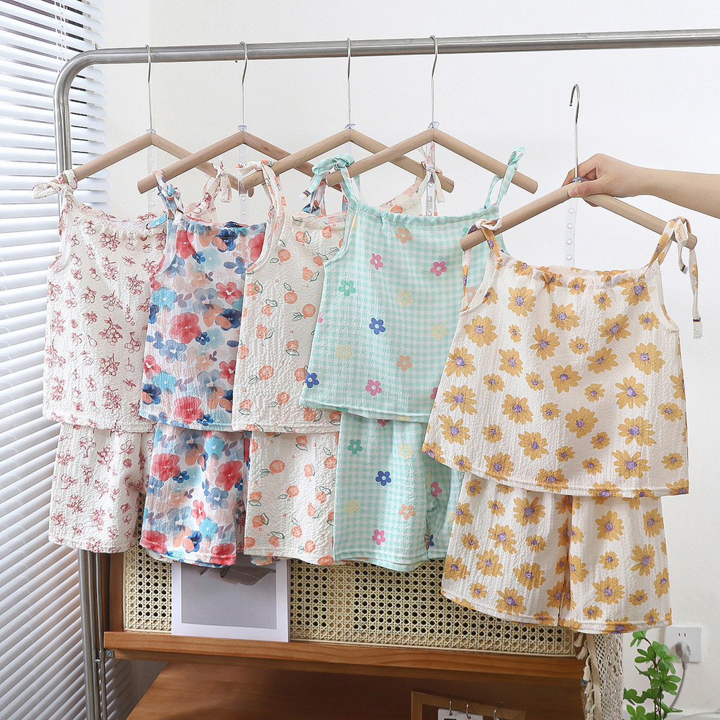 Bé Gái Culottes Phù Hợp Với Mùa Hè Phong Cách Mới Trẻ Em Váy Camisole Phiên Bản Hàn Quốc Trẻ Em Hoa Phù Hợp Với 8IXZ