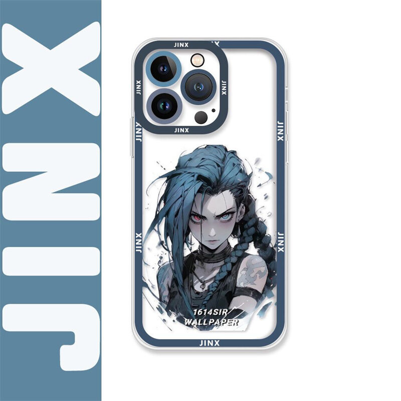 Ốp điện thoại hoạt hình Hot Game League of Legends Jinx Tương thích cho iPhone 11 12 13 14 15 Pro Max PLUS XR X XS Max 8 7 6 6S PLUS 5 5S Vỏ TPU mềm trong suốt Vỏ chống sốc thời trang