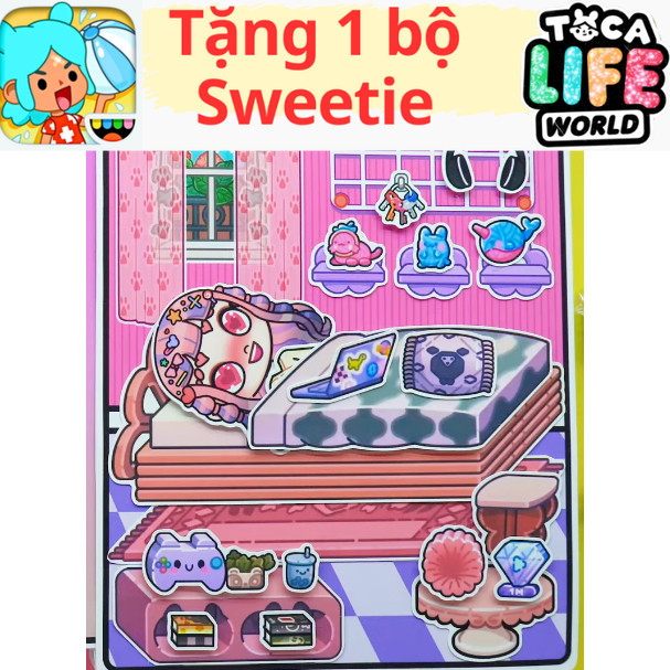 Búp bê giấy Avatar World Pazu vs Toca Boca Quiet Book- Happyfunny