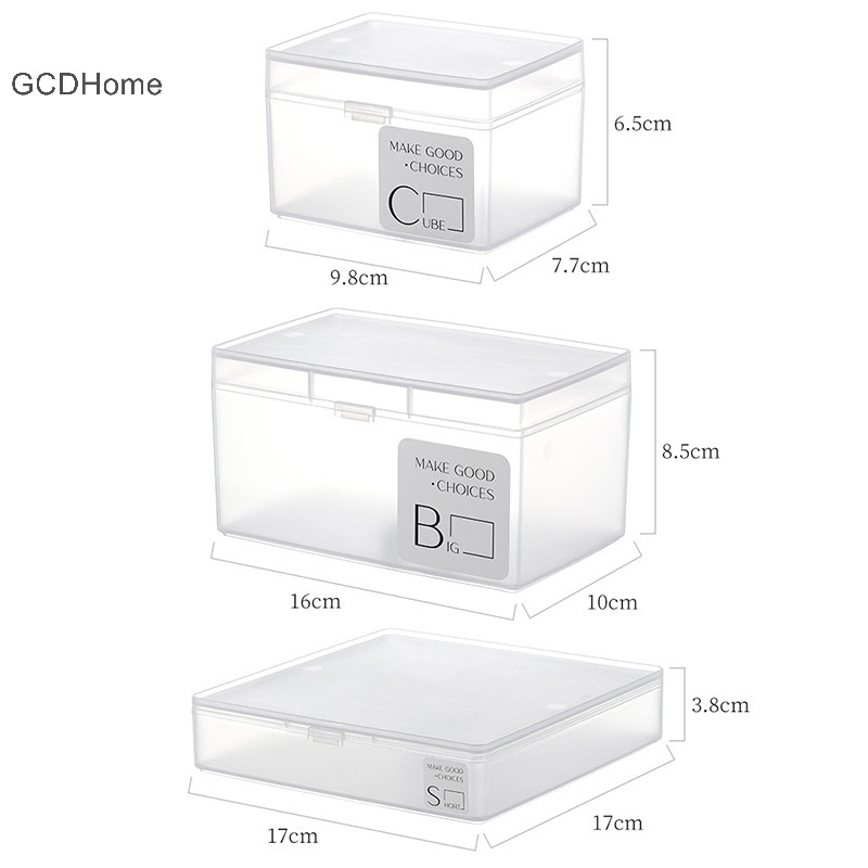 Gcdhome Hình Chữ Nhật Trong Suốt Hộp Nhựa Chống Bụi Bao Bì Hộp Đựng Trang Sức Hộp Bảo Quản HOT Hộp Bảo Quản