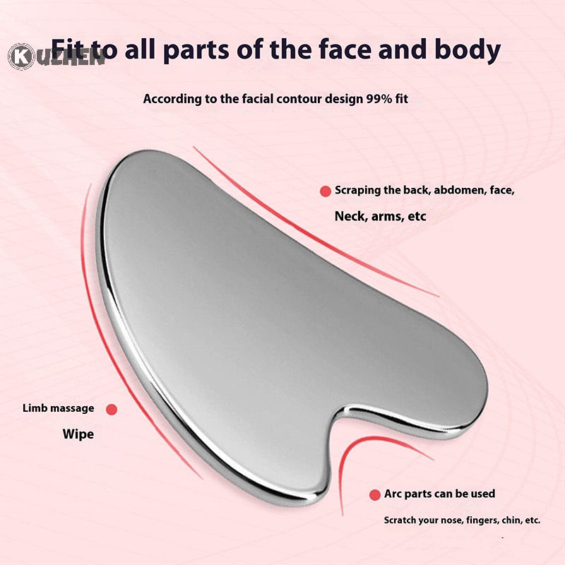 Kuzhen 1 Máy Mát Xa Bằng Thép Không Gỉ Gua Sha Cho Mặt Cổ Cơ Thể Guasha Massage Dụng Cụ Chăm Sóc Da Mặt Guasha Board Máy Mát Xa Mặt HOT