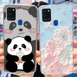 Ốp Lưng Samsung Galaxy A21S A21 SasmungA21s A 21 21S SM-A217F SM-A215U Ốp Điện Thoại TPU Silicon Mềm Họa Tiết Gấu Trúc Mèo Dễ Thương