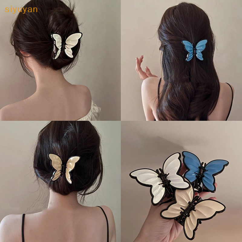 Siyuyan Mới Acrylic Vuốt Tóc Kẹp Nữ Phong Cách Hàn Quốc Ngọt Ngào Hình Học Cua Kẹp Tóc Thời Trang Phụ Kiện Tóc Bé Gái VN