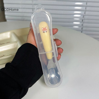 Gcdhome Thìa Hộ Gia Đình Chống Rơi Thép Không Gỉ 304 Cho Bé Trẻ Em Bổ Sung Thìa Thực Phẩm Bộ Đồ Ăn Bé Gái HOT