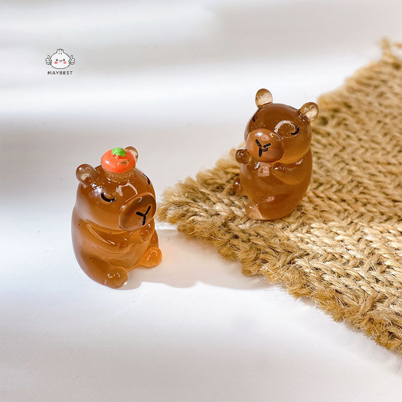 Maybest 2 Chiếc Dạ Quang Capybara Nhựa Thu Nhỏ Phát Sáng Vào Ban Đêm Cổ Tích Trang Trí Sân Vườn DIY Trang Trí Các Bức Tượng Nhỏ Dễ Thương Trang Trí Bàn Làm Việc {VN}
