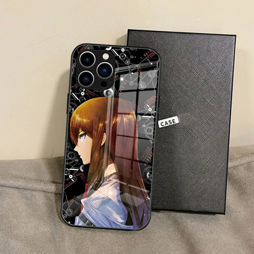BK-1 Steins Gate Okabe Anime Ốp lưng iPhone 17,15 Pro Max14 Pro 12 11 13 Mini X XR XS 8 7 Plus SE Ốp Lưng Kính Cường Lực 0728