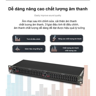 Lọc Xì DBX 215 EQ Equalizer -2 Kênh- 30 Cần Chỉnh Chuyên Nghiệp Lọc Tiếng Cực Hay- Loại Bỏ Tạp Âm Nâng Bass Trebb Mạnh