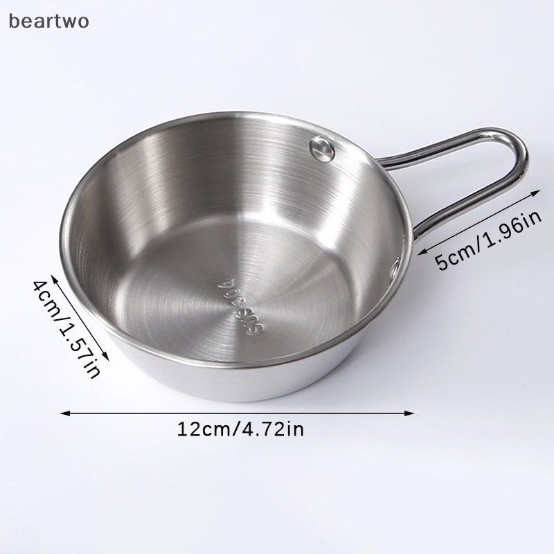 < Beartwo > Bát rượu gạo tròn có tay cầm bằng thép không gỉ Bát đựng nước sốt thực phẩm gia dụng Cốc Bộ đồ ăn Đồ ăn Đồ dùng nhà bếp Đẹp