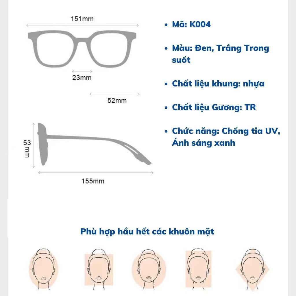 Kính mát 2 chấm nam nữ tạo hiệu ứng má hồng dễ thương, Kính râm chống tia UV hàn quốc Styley K004