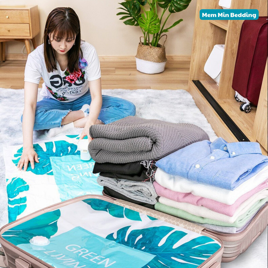 Túi Hút Chân Không Cao Cấp Đựng Quần Áo Chăn Mền Gọn Gàng Chống Nấm Mốc Chất Liệu Dày Dặn, Bền Bỉ - Memminbedding
